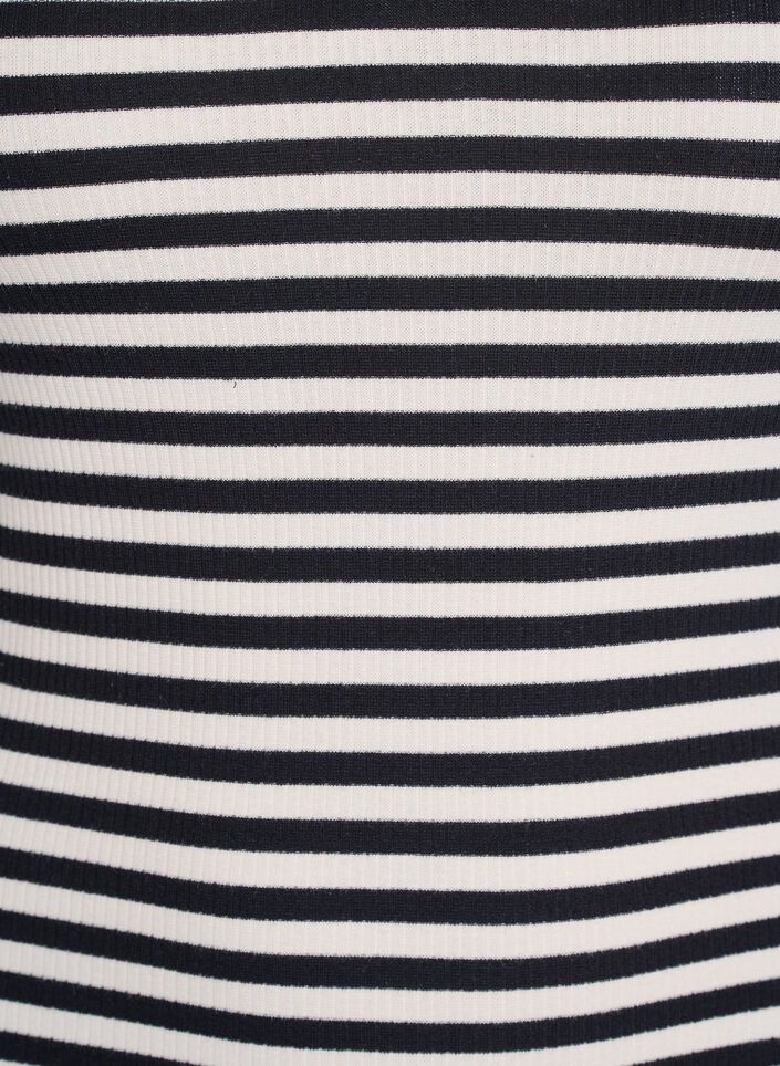 Randigt linne med ribbstruktur, Black Snow W. Stripe, Packshot image number 2