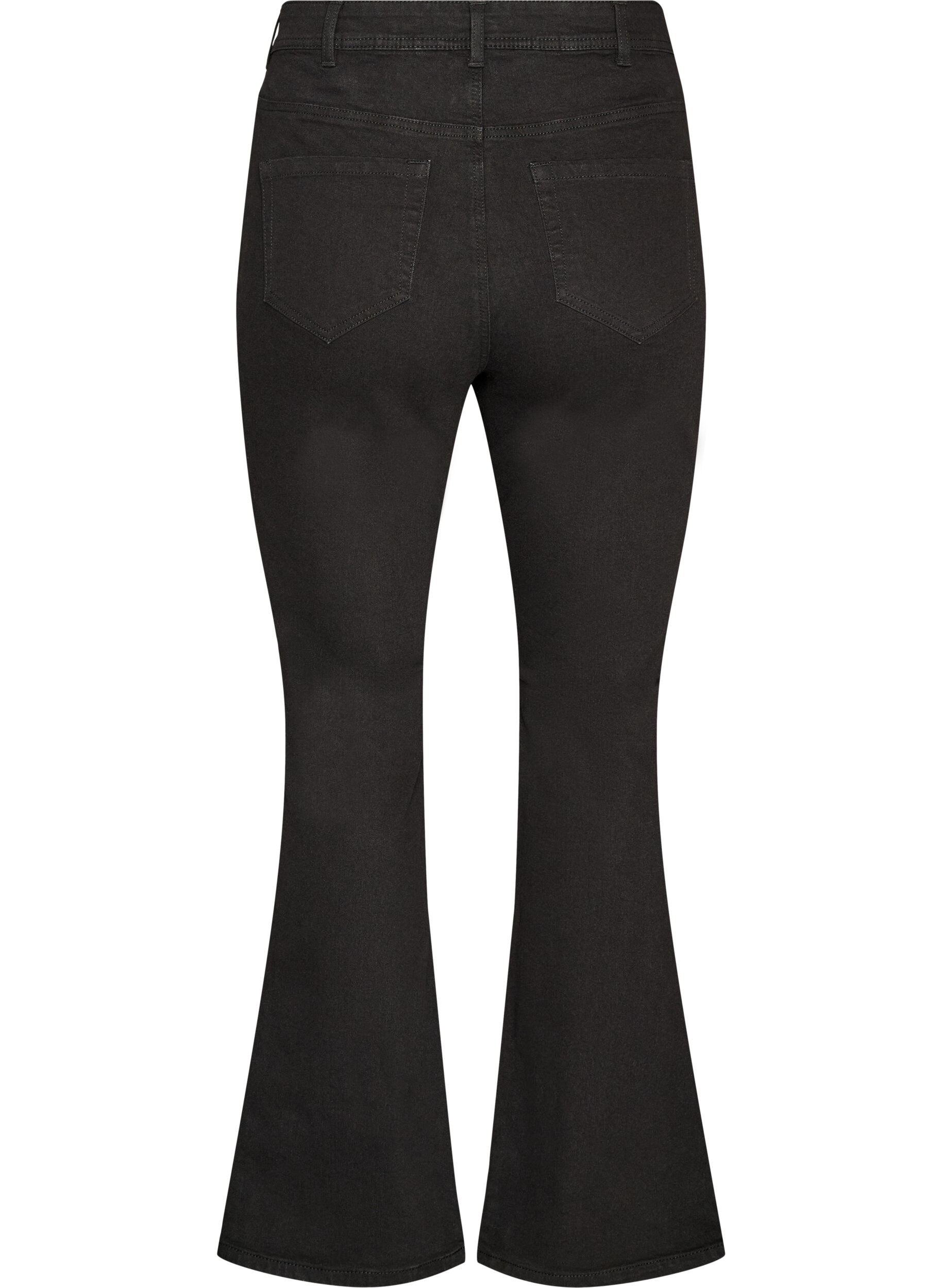ZizziH&ouml;gmidjade jeans med bootcut, Svart, Packshot image number 1