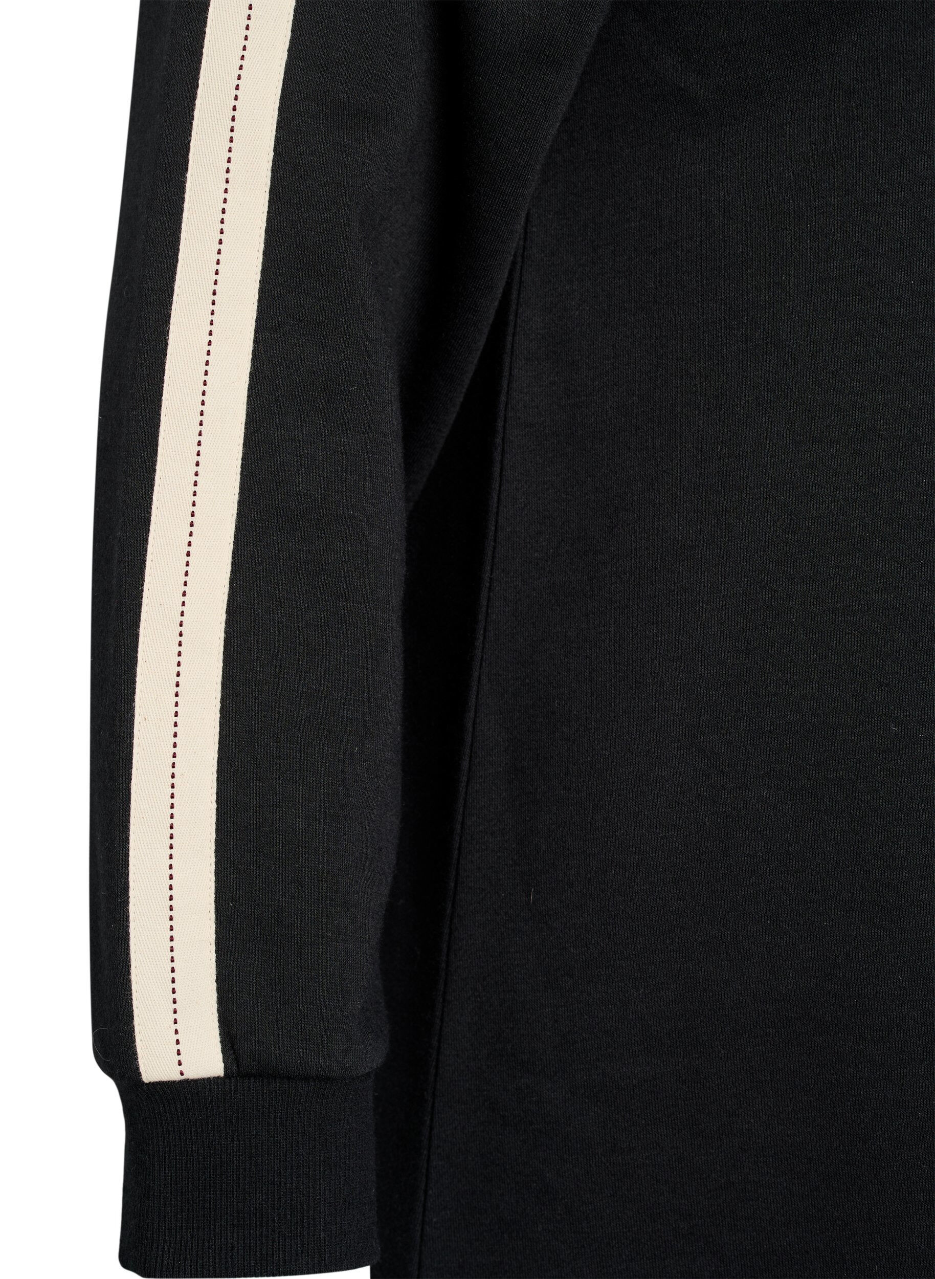 Zizzi Kort sweatshirtkl&auml;nning med h&ouml;g hals, Svart, Packshot image number 3