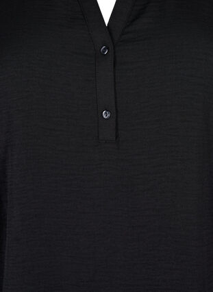 V-ringad blus med långa ärmar, Black, Packshot image number 2