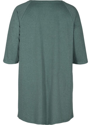 Sweatklänning med 3/4 ärmar och fickor, Balsam Green Mel, Packshot image number 1