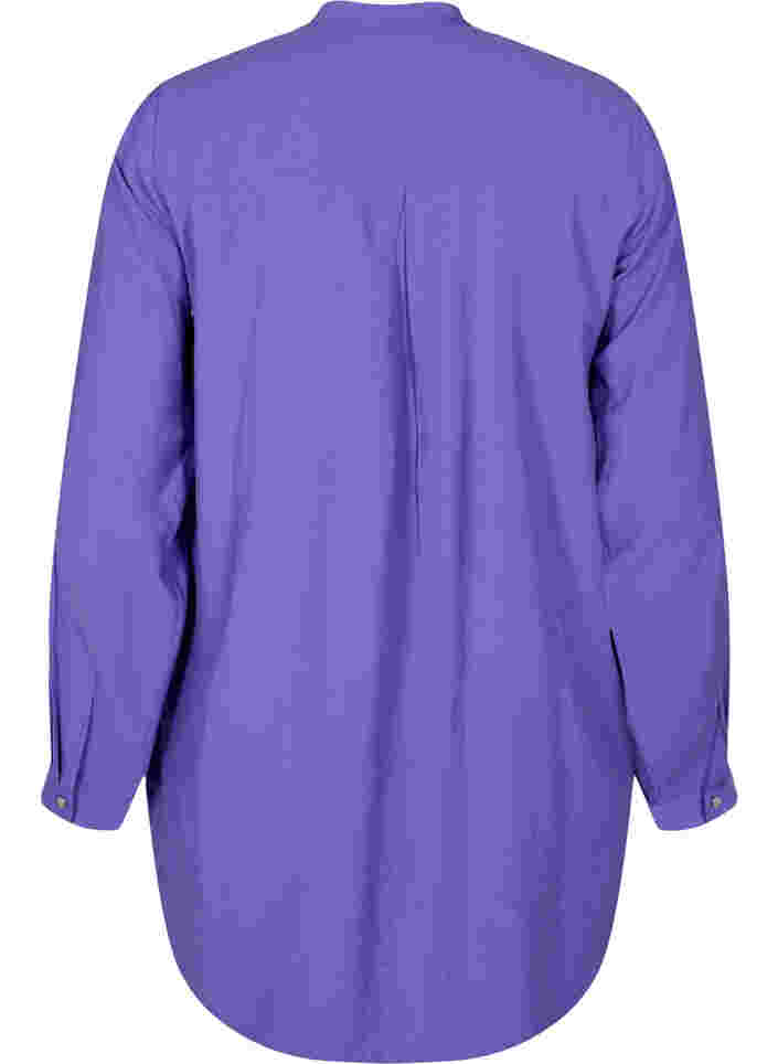 Lång skjorta med color-block, Purple Block, Packshot image number 1