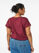 Kort&auml;rmad t-shirt i bomullsblandning, M&ouml;rk Bordeaux, Model image number 2