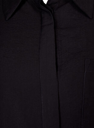 Lång skjorta i viskosmix, Black, Packshot image number 2