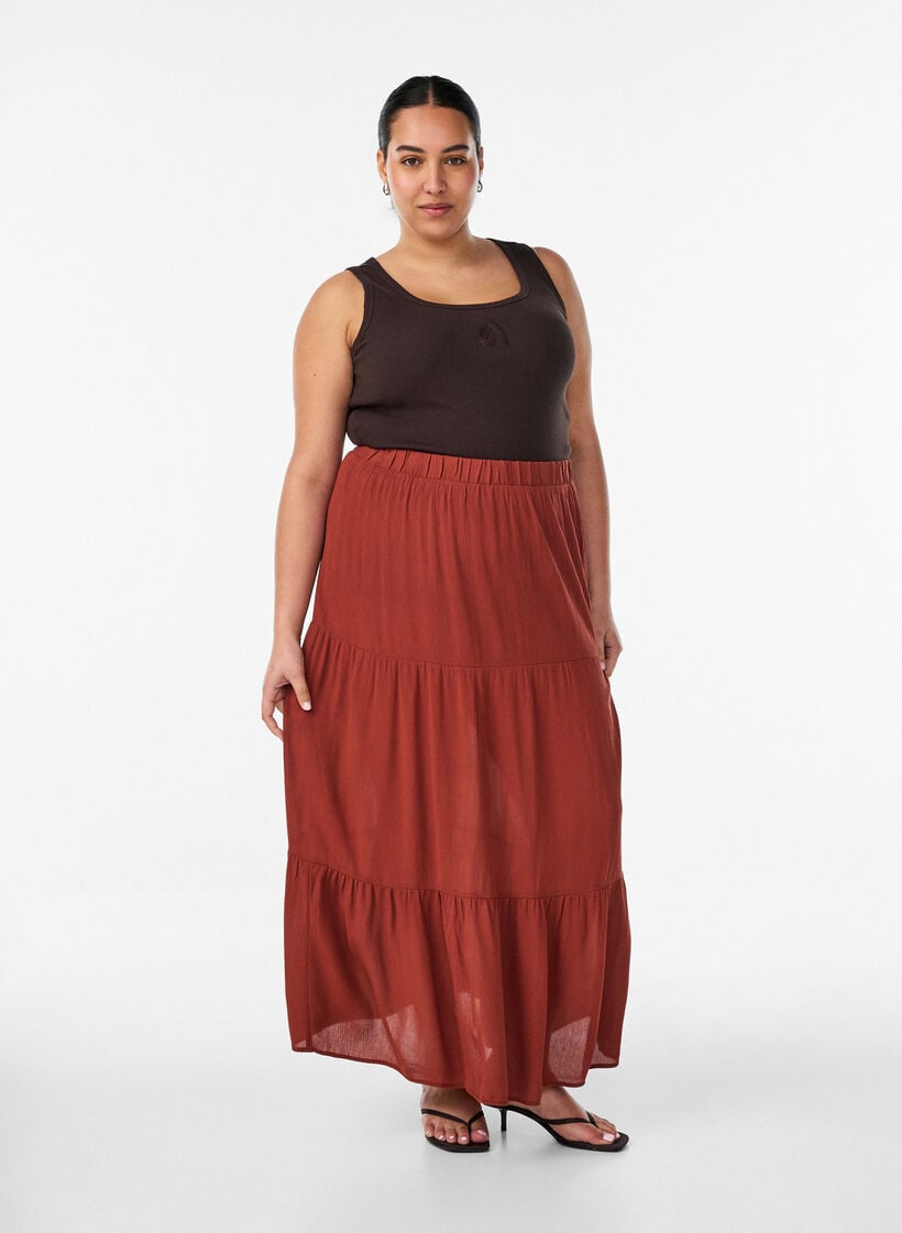 T&aring;tsittande topp med motiv, Brun, Model image number 1