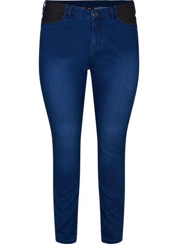 Super slim Amy jeans med resår i midjan, Dark blue, Packshot image number 0