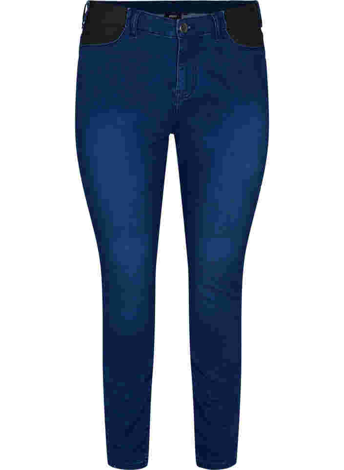 Super slim Amy jeans med resår i midjan, Dark blue, Packshot image number 0