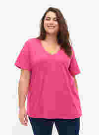 FLASH - V-ringad T-shirt, Raspberry Rose, Model
