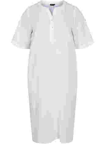 Lång skjortklänning med korta ärmar