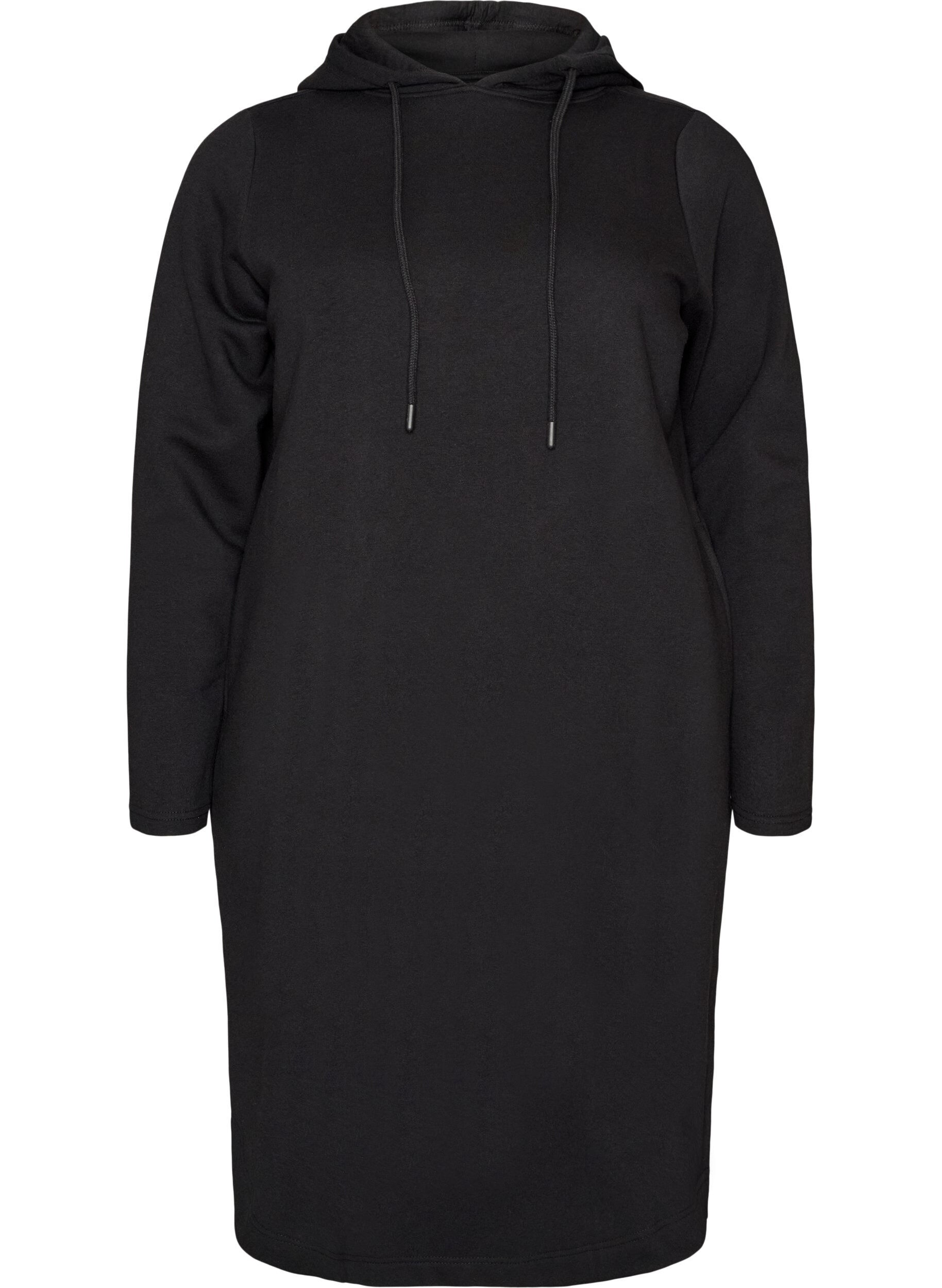 ZizziSweatshirtkl&auml;nning med huva och fickor, Svart, Packshot image number 0