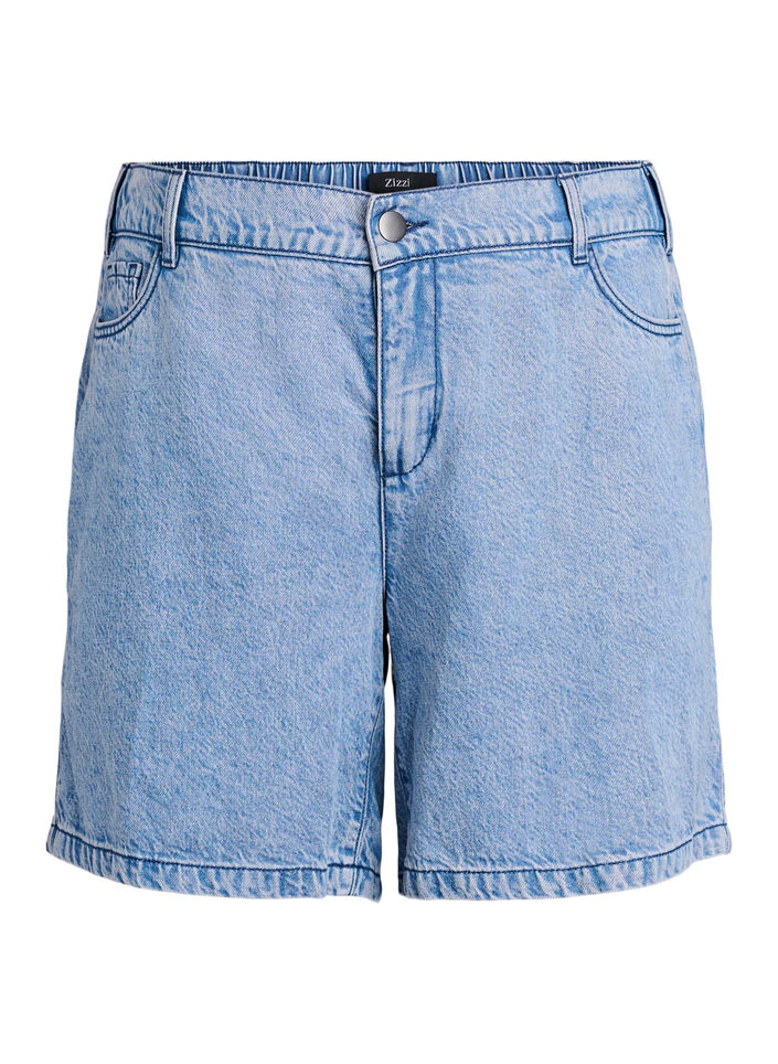 L&ouml;sa jeansshorts med h&ouml;g midja, Bl&aring;, Packshot image number 0