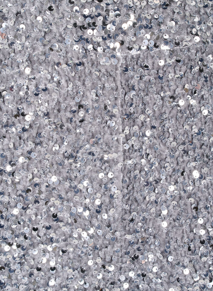 Lös paljettbyxa med hög midja, Silver, Packshot image number 2