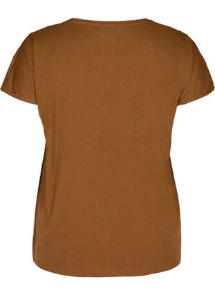 Kortärmad t-shirt med paljetter, Brown ASS, Packshot image number 1