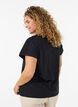 T-shirt i bomull med virkad detalj, Svart, Model image number 2