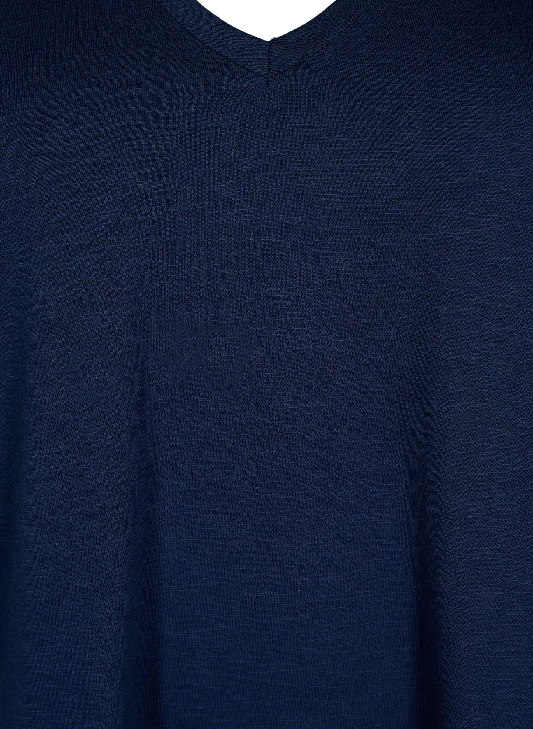 ZizziV-ringad bas t-shirt med korta &auml;rmar, Bl&aring;, Packshot image number 2
