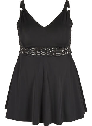 Tankini med kjol och strass, Black, Packshot image number 0