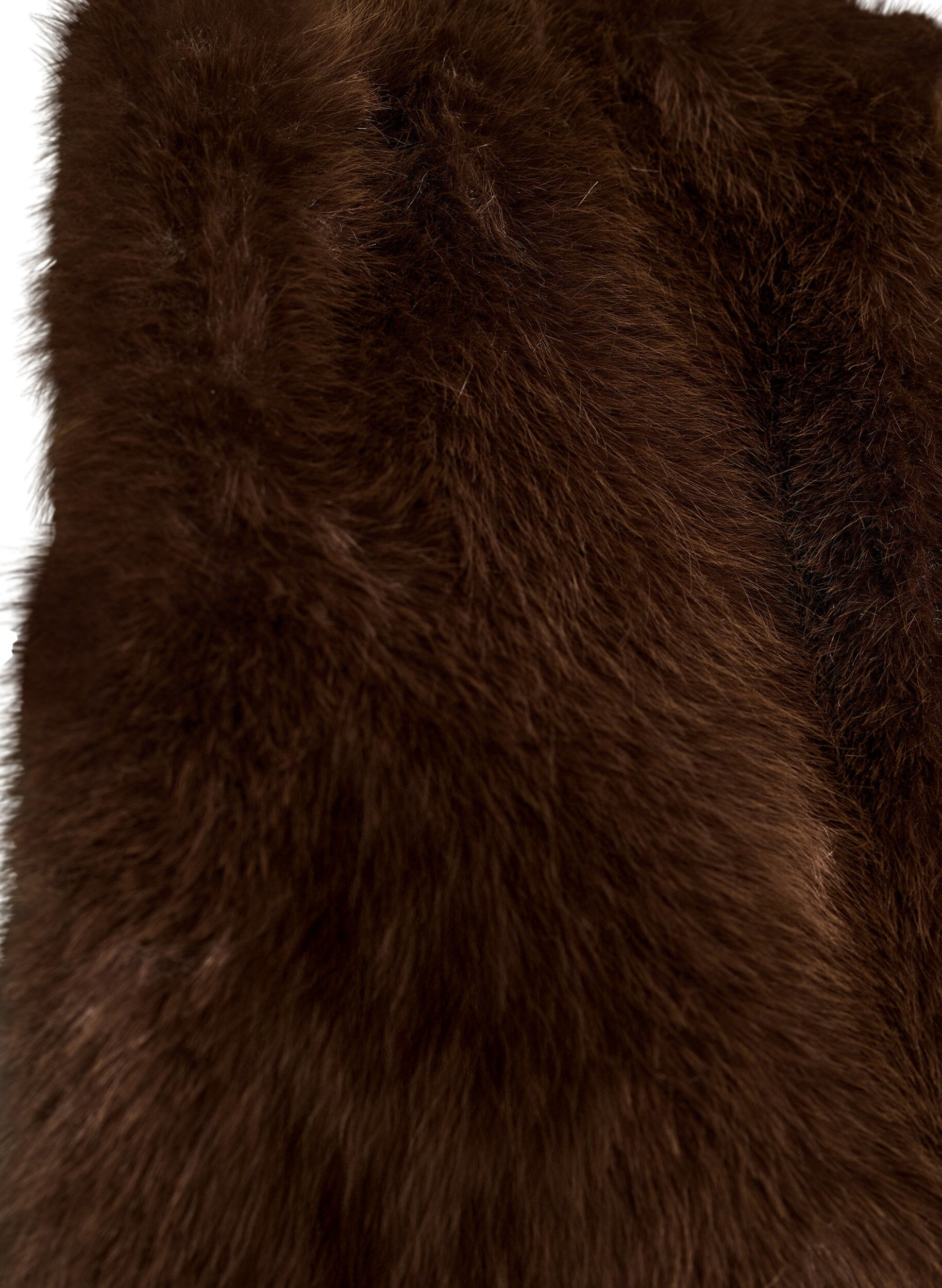 ZizziKort jacka i fuskp&auml;ls med &ouml;ppen framsida, Brun, Packshot image number 3
