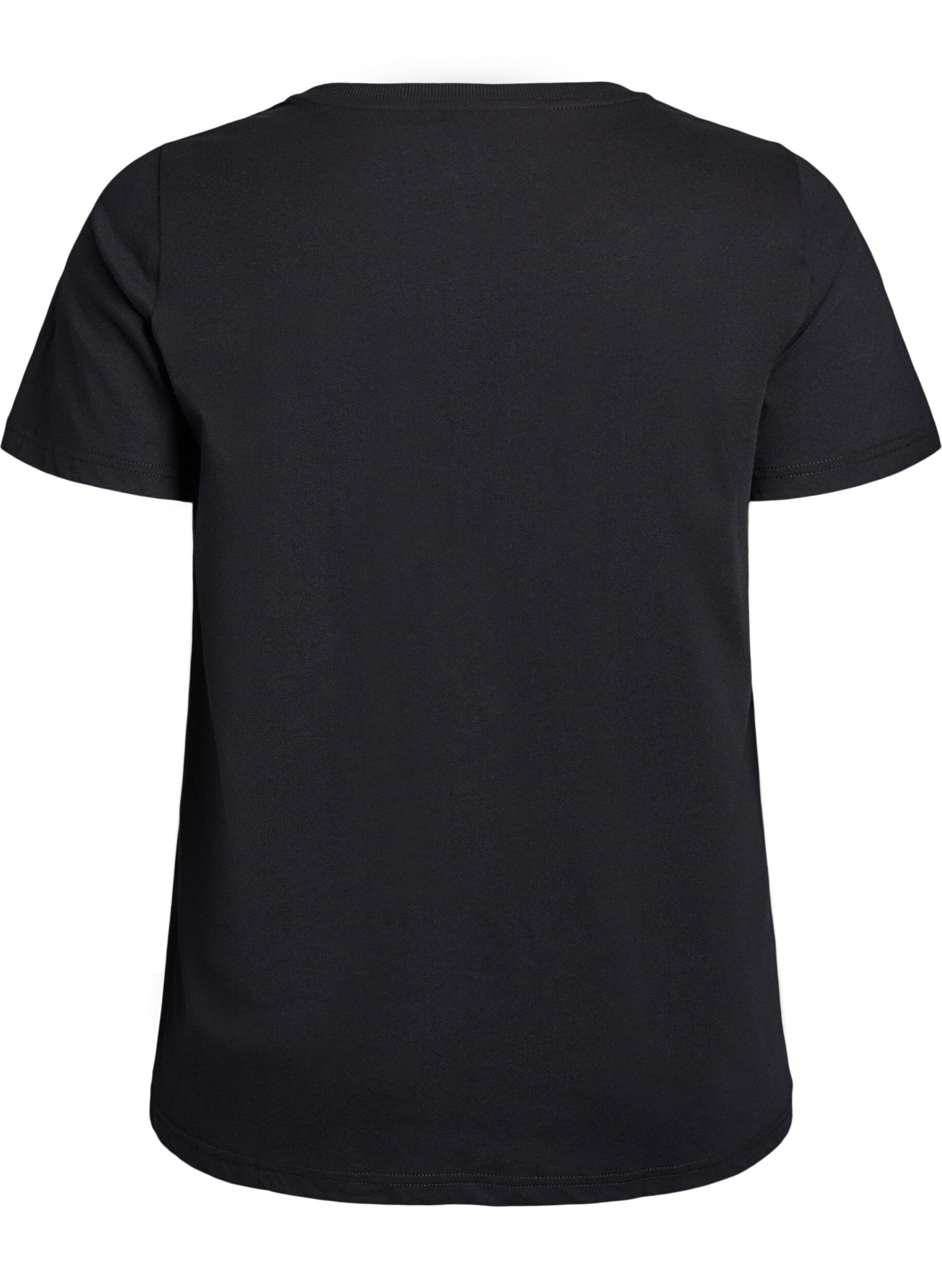 Zizzi Jul-t-shirt i ekologisk bomull, Svart, Packshot image number 1