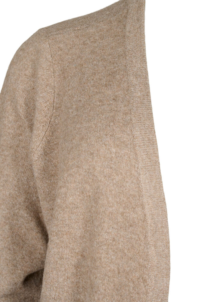 Mönstrad stickad kofta med fickor Brun Strl. 4260 Zizzi