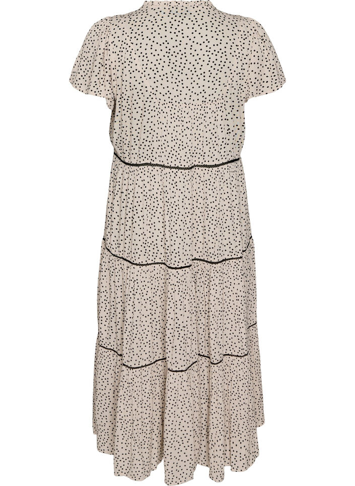 M&ouml;nstrad midikl&auml;nning i viskos, Vit, Packshot image number 1