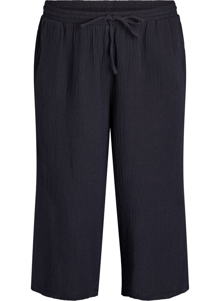 Culotte-byxor med h&ouml;g midja, Svart, Packshot image number 0