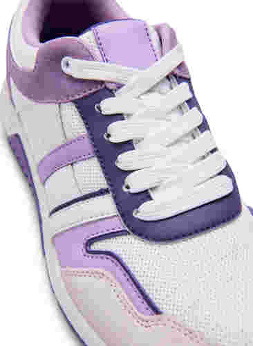 Sneakers med wide fit, White Purple, Packshot image number 2