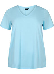 Kortärmad t-shirt med v-hals, Sky Blue