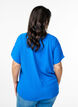 Blus med korta &auml;rmar och rund halsringning, Bl&aring;, Model image number 2