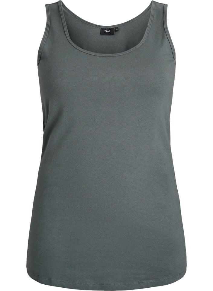Solid f&auml;rg bas topp i bomull, Gr&ouml;n, Packshot image number 0