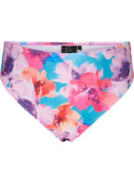 Bikiniunderdel med tryck och hög midja, Pink Flower