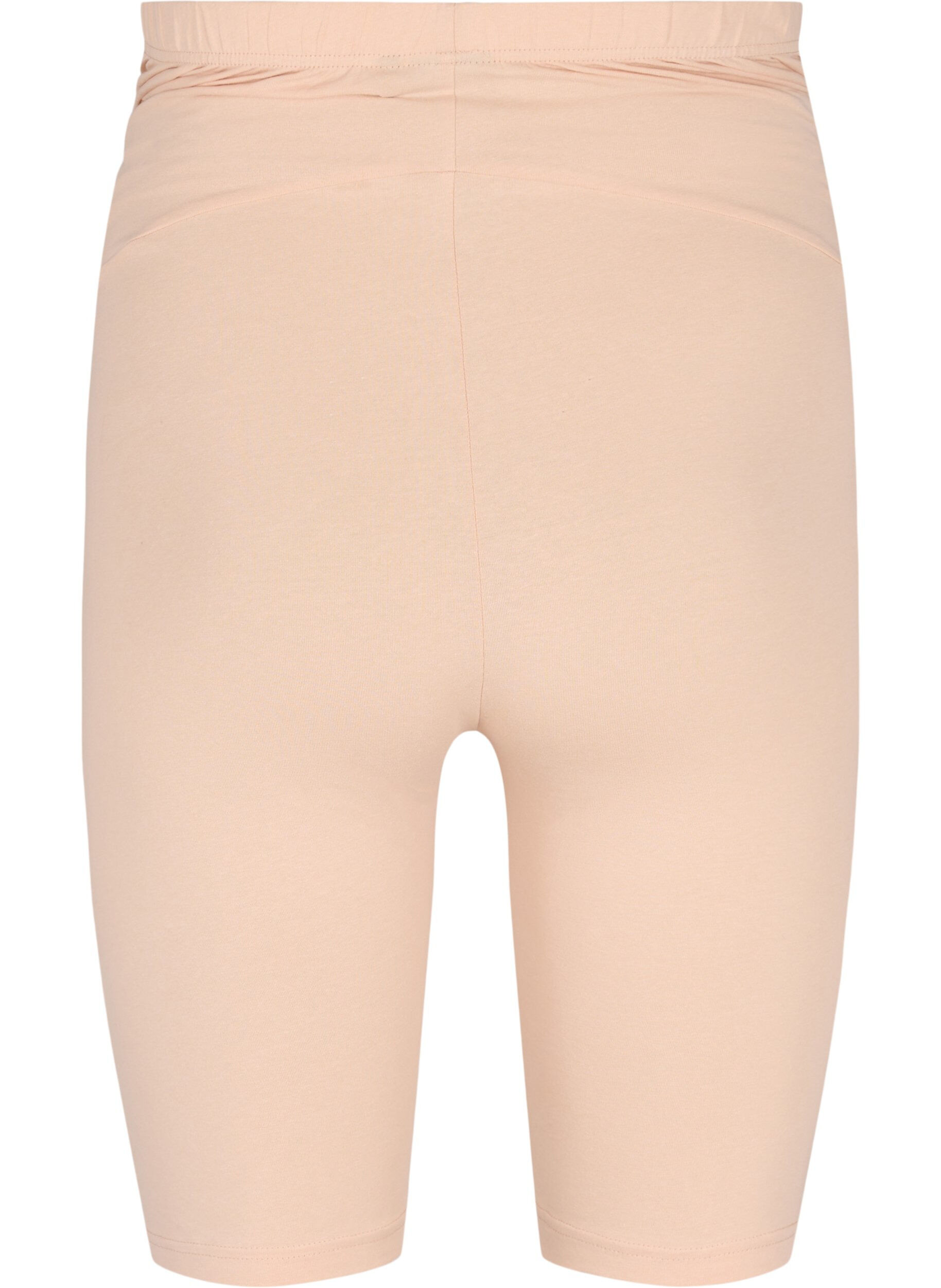 Zizzi Kroppsn&auml;ra graviditetsshorts i bomull, Beige, Packshot image number 1