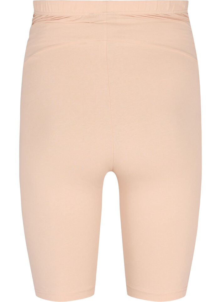 Kroppsnära graviditetsshorts i bomull, Beige, Packshot image number 1