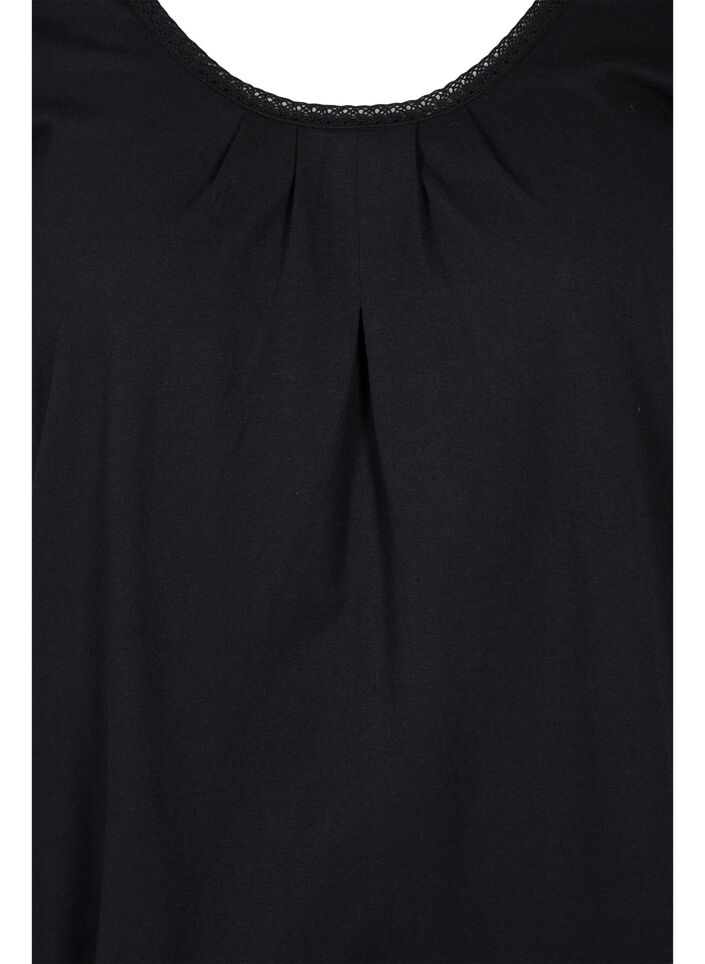 T-shirt i bomull med korta ärmar, Black, Packshot image number 2