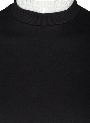 Sweatshirt med fastsydd skjorta, Black, Packshot image number 2