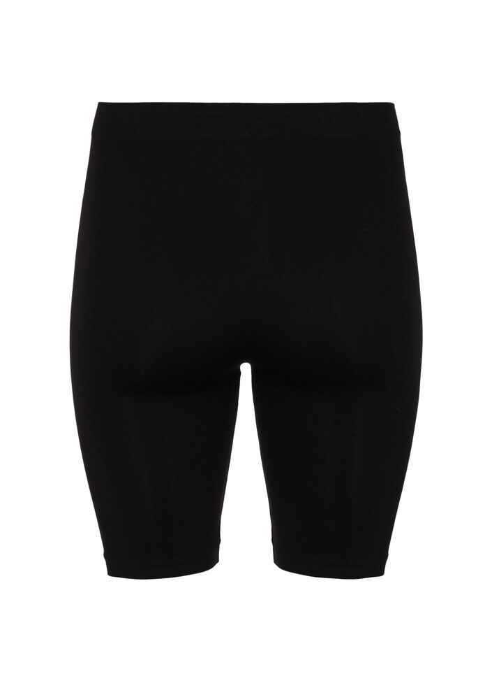 Sömlösa cykelshorts, Black, Packshot image number 1