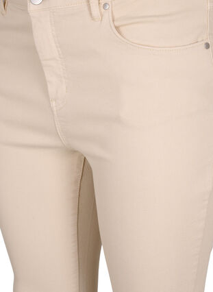 Högmidjade Amy jeans med super slim passform, Oatmeal, Packshot image number 1