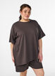 Oversized t-shirt i sweatmaterial, Brun, Model image number 0