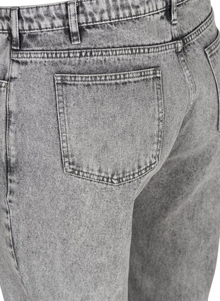 Croppade mom fit Mille jeans med lös passform, Grey acid wash, Packshot image number 3