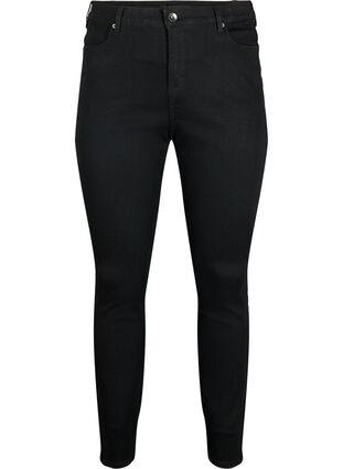 Amy jeans med hög midja och super slim fit, Black, Packshot image number 0