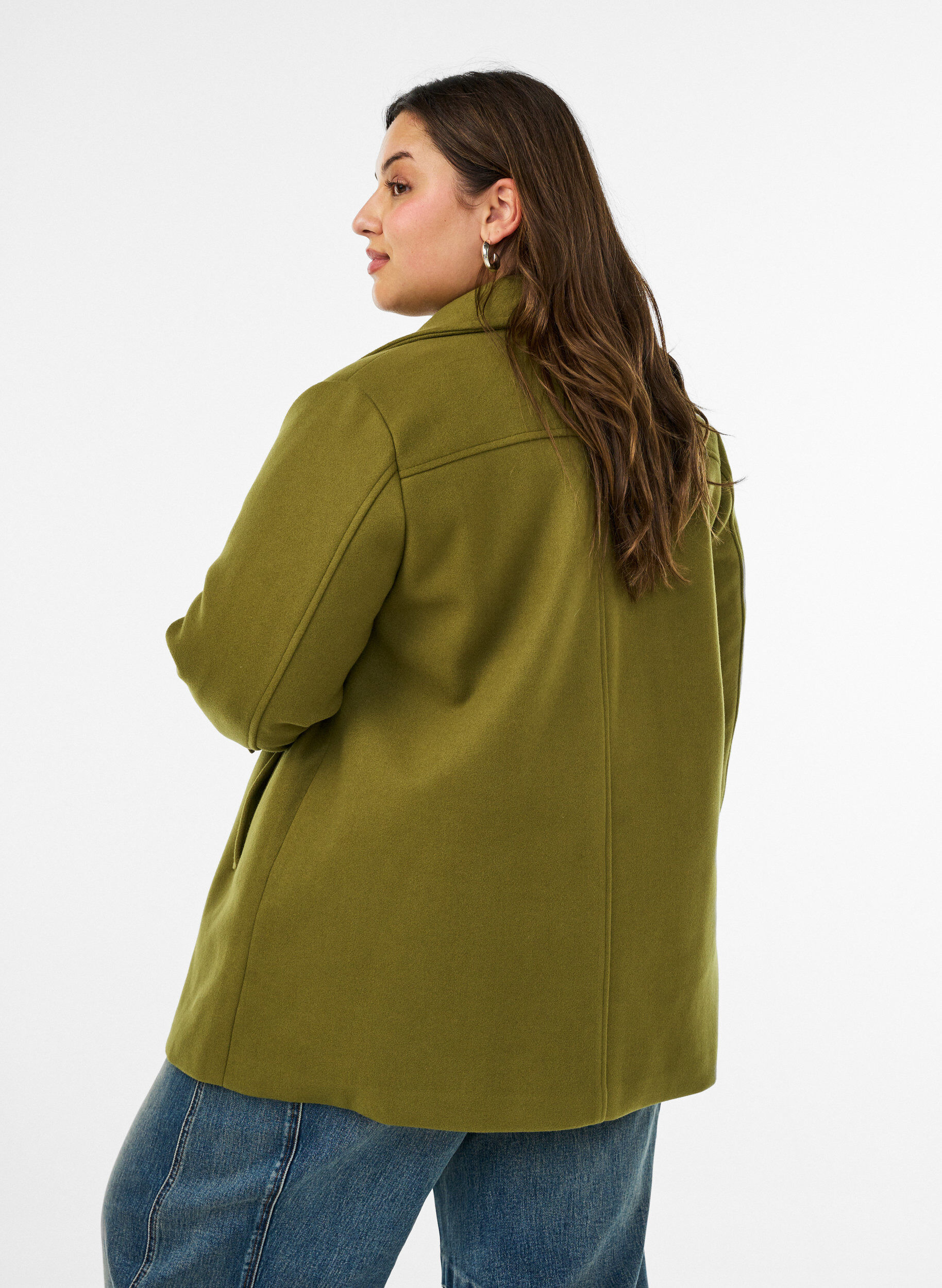 ZizziKort kappa med dubbelkn&auml;ppt kn&auml;ppning, Gr&ouml;n, Model image number 2