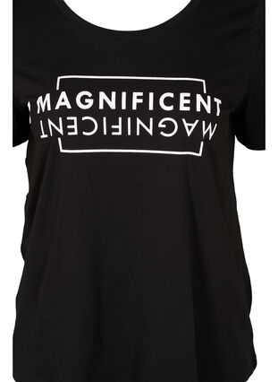 T-shirt i bomull med tryck, Black/Magnificent, Packshot image number 2