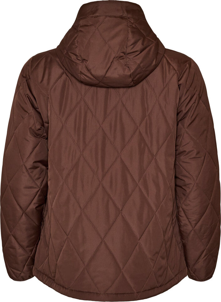 L&auml;tt vadderad jacka med diamantquilt, Brun, Packshot image number 1