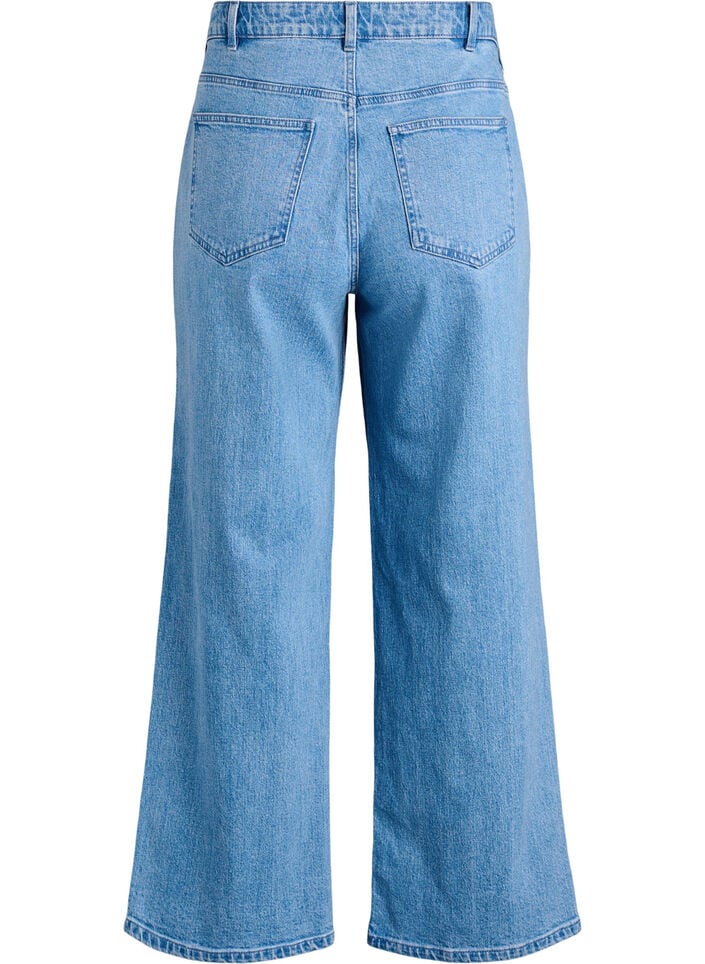 Jeans med vida ben och h&ouml;g midja, Bl&aring;, Packshot