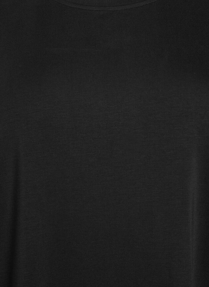 T-shirtkl&auml;nning i jersey med ett spetslager, Svart, Packshot image number 2