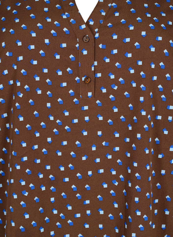 FLASH - Långärmad blus med tryck, Chicory Coffee AOP, Packshot image number 2