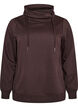 Sweatshirt med h&ouml;g krage och fickor, Brun, Packshot image number 0