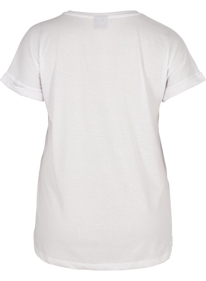 T-shirt i bomullsmix, Bright White, Packshot image number 1