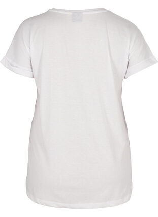 T-shirt i bomullsmix, Bright White, Packshot image number 1
