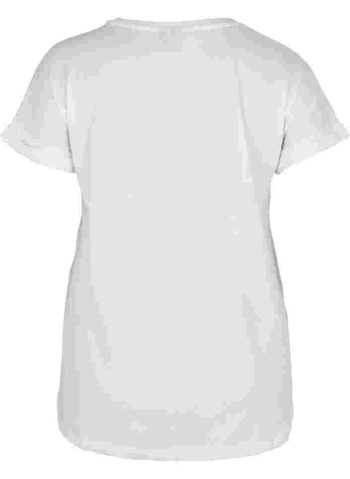 T-shirt i bomullsmix, Bright White, Packshot image number 1