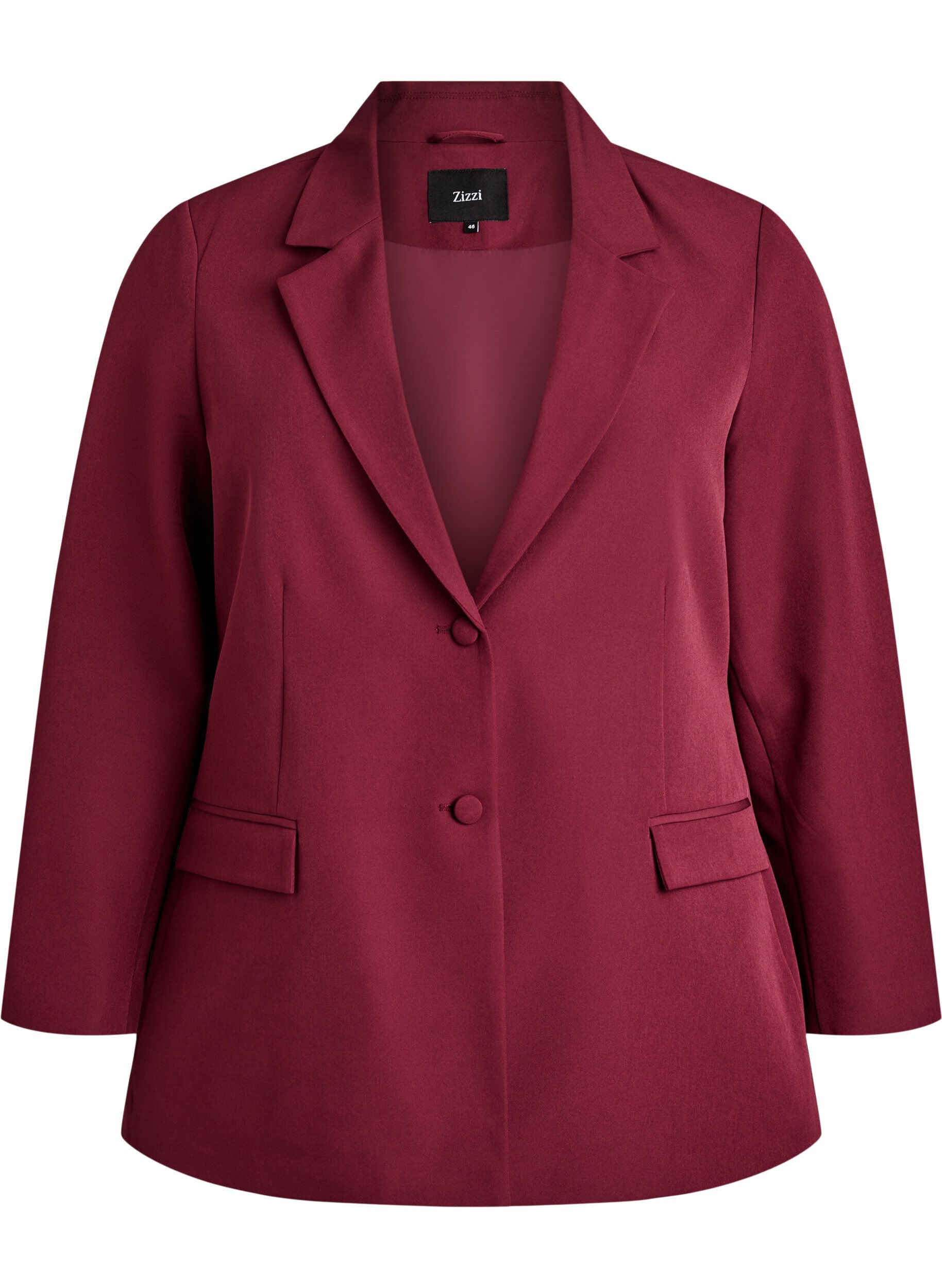 ZizziKlassisk blazer med kn&auml;ppning, R&ouml;d, Packshot image number 0